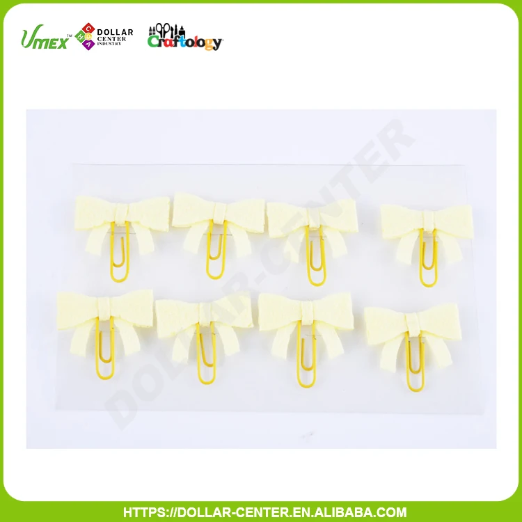 manufacturer mini light yellow color felt hair paper clips