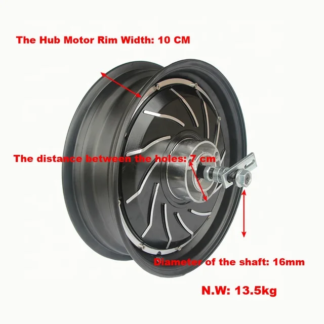 12 Inch 60v 72v 84V 96v Hub Motor 1000-3000W Hub Motor For Electric Motorcycle DIY Green Car DIY Electric Motorcycle Motor Ebike