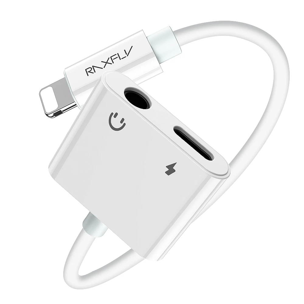 Бесплатная доставка 1 образец OK 2 в 1 для iPhone на 3,5 мм преобразователь зарядного устройства RAXFLY разветвитель телефона зарядный адаптер для прослушивания