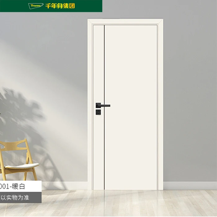 Hot Sale Factory Price Single Internal Hotel Bedroom Bathroom Simple Teak Plywood Solid Wood Interior Entry Lacquer Door Modern