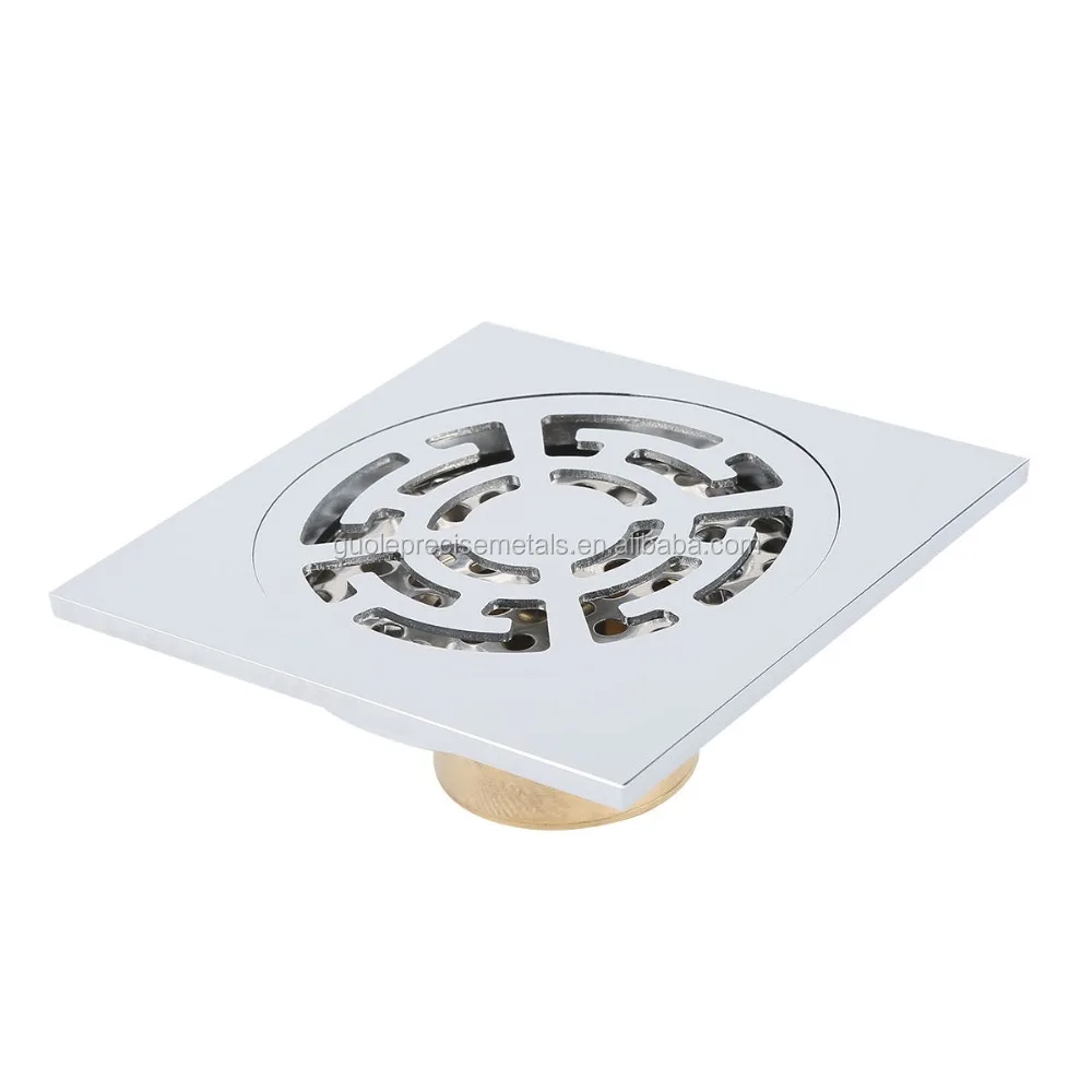 
100mm Chrome Plated Bathroom Shower Drainer Brass Floor Water Waste Drain 