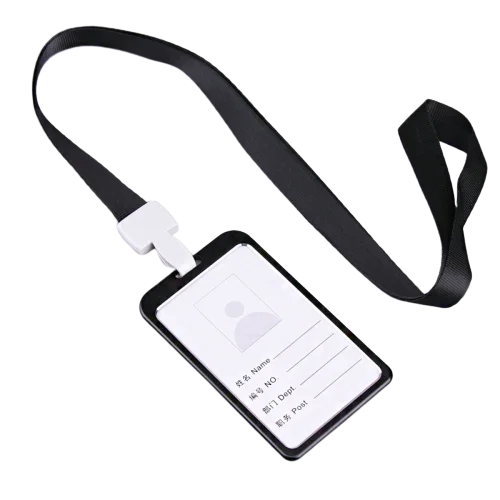 Fashion Office Metal Neck ID Badge Holder Nylon Lanyard With Plastic Hook