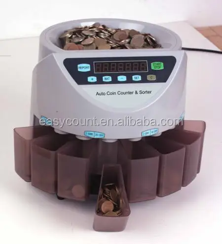 EC60 Automatic Coin Counter ,coins Sorter for Rupee Euro Coin Counting Machine for Turkey ,Island,Italy more others all