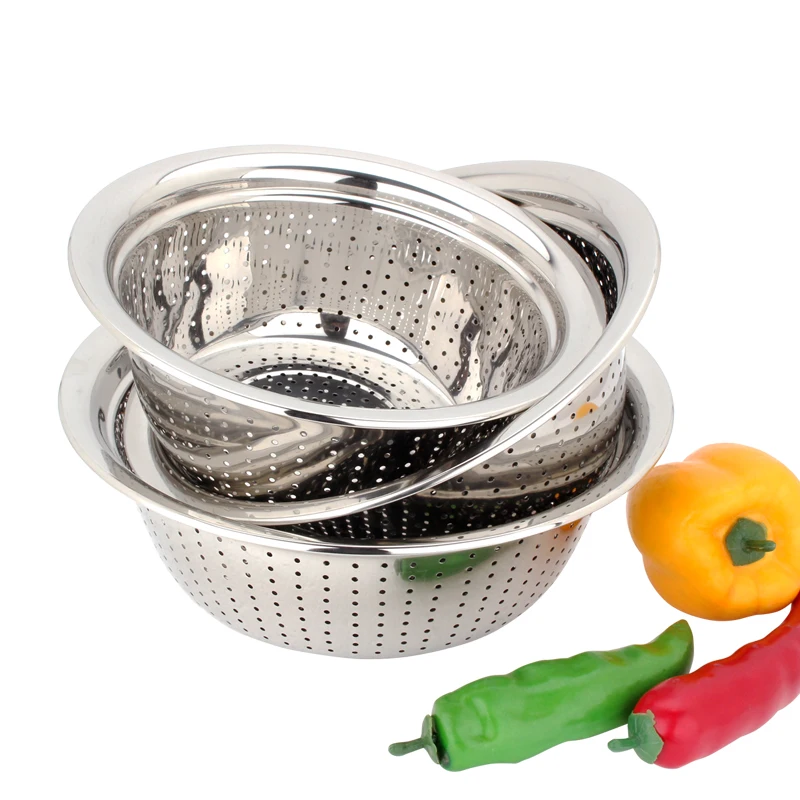 Stainless Steel Colander Pasta Basket Cooking Fruit Colander