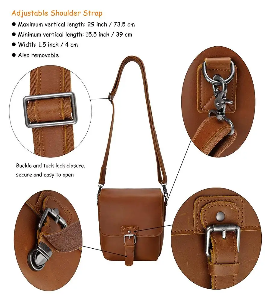 
2021 Newest Brown Handmade Vintage SLR Shockproof Camera Shoulder Messenger Small Shopping Bag For Wearing 