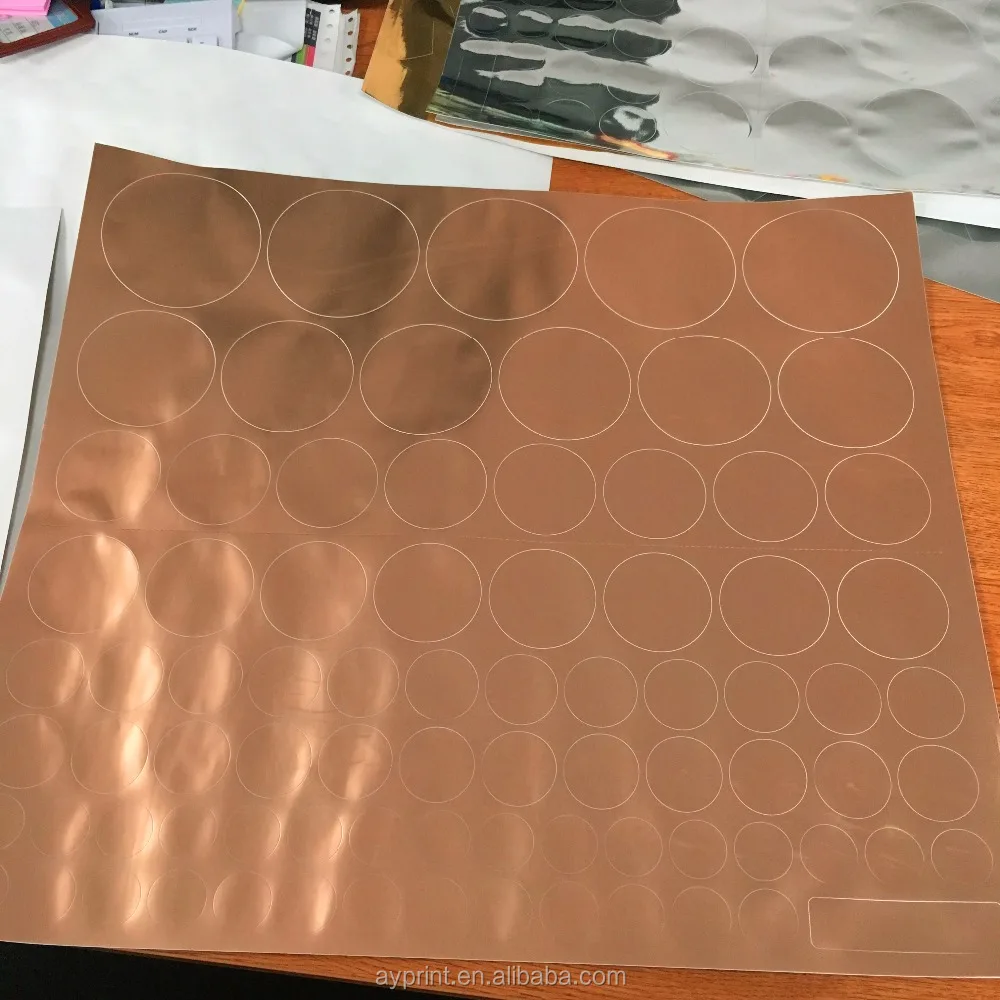 HM51010 Gold Copper Circle Wall Decal DIY Gold Dot Sticker