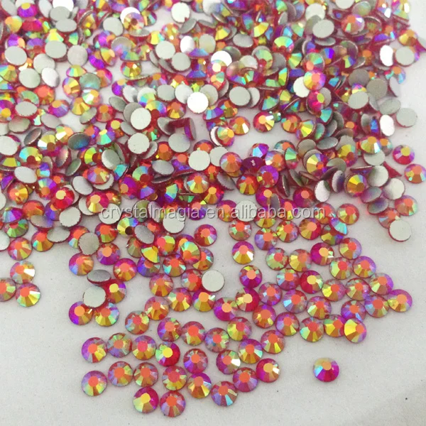 2017 cheap price siam AB rhinestones non hotfix flatback Glass crystal
