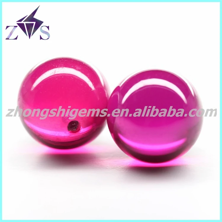 Man-made synthetic ball shape ruby corundum gemstone bead