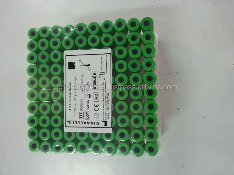Vacuum Lithium Heparin blood tubes