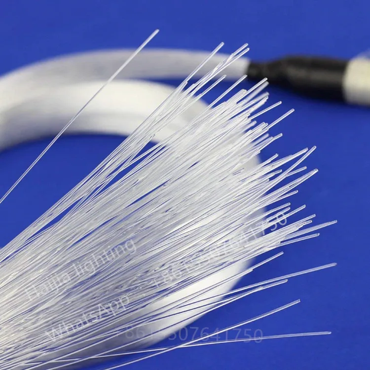 customizing diameter special size 0.35mm 0.4mm 0.6mm transparent PMMA lighting decorative plastic fiber optic