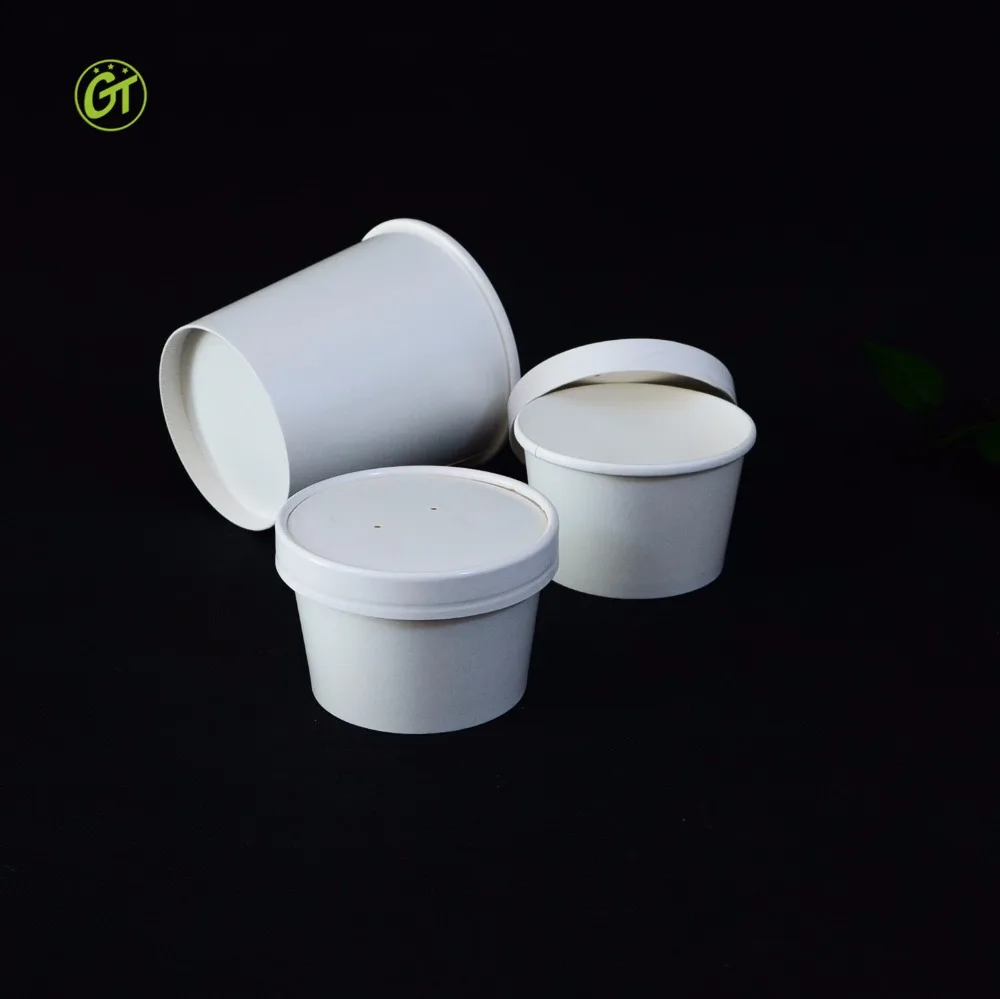 B12 Oz-Top 92 Disposable 12 OZ Bio Soup Container Kraft Paper Well Match With 2 Layer Paper Lid