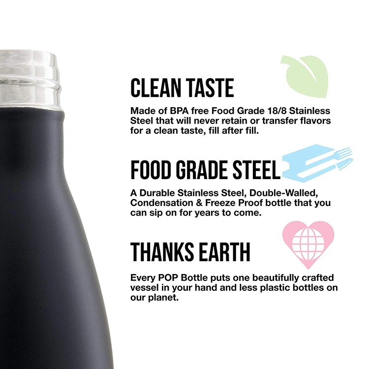 
Stainless Steel Vacuum Insulated Leak-Proof Double Walled Thermos Cola Shape Drinking Water Bottle 