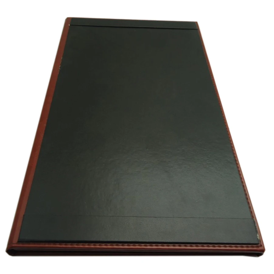 8.5*14 PU leather Trifold Menu Cover with horizontal panels From Yimi Leather