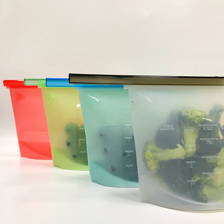 Reusable Vacuum Food Bag Silicone Food Storage Bag Fruits Vegetables Meat Preservation kits