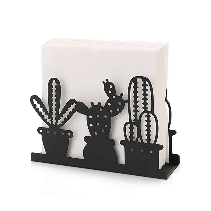 Black Wire Metal Salt and Pepper Organizer Rack Metal Table Caddy Salt Pepper Napkin Holder for Kitchen Table