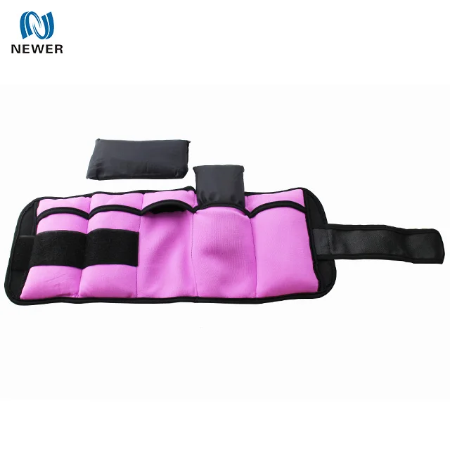 Оптовая продажа Высокое качество 1 кг 2 кг 3 кг водонепроницаемый железный песок съемный регулируемый розовый неопрен руки ноги запястья Веса Лодыжки