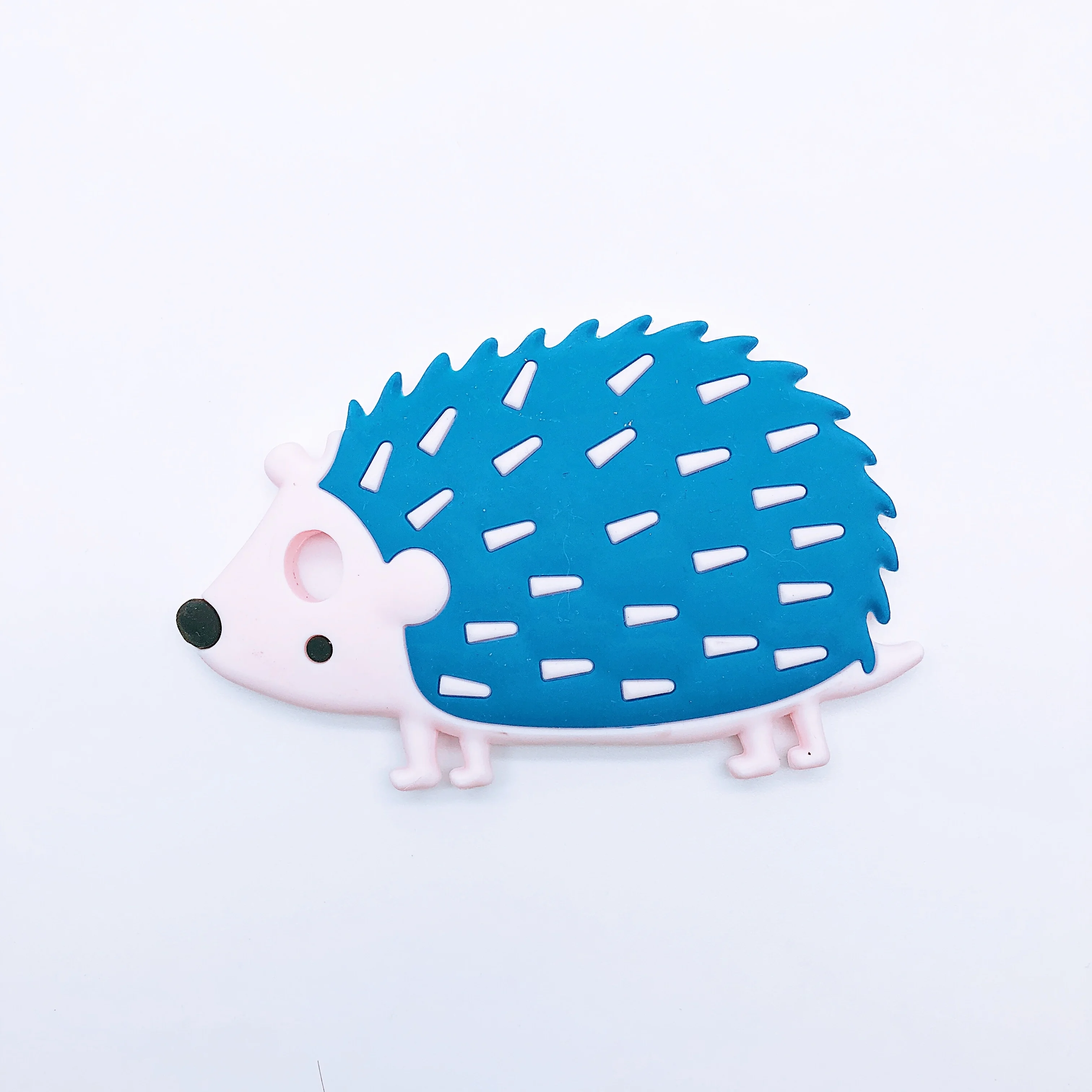 Original New Design Hedgehog Teether Soft Silicone Teething Baby Toy With Silicone Beads Pacifier Clip