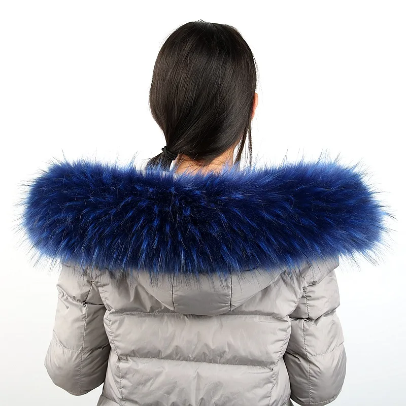 Wholesale Faux Raccoon Fur Hood Trim Professional Customized Detachable Fluffy Fur Collars