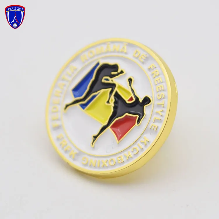 wholesale custom taekwondo metal award lapel pins soft enamel pin for souvenir gifts