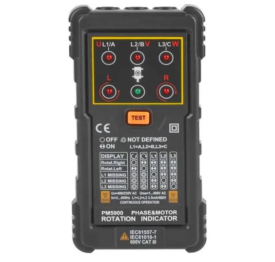 
PM5900 Three Phase Motor Rotation Indicator 