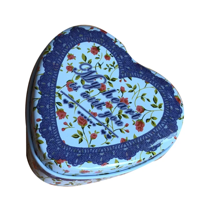 Elegant Custom Logo Heart Shaped Tin Packaging Box tin containers
