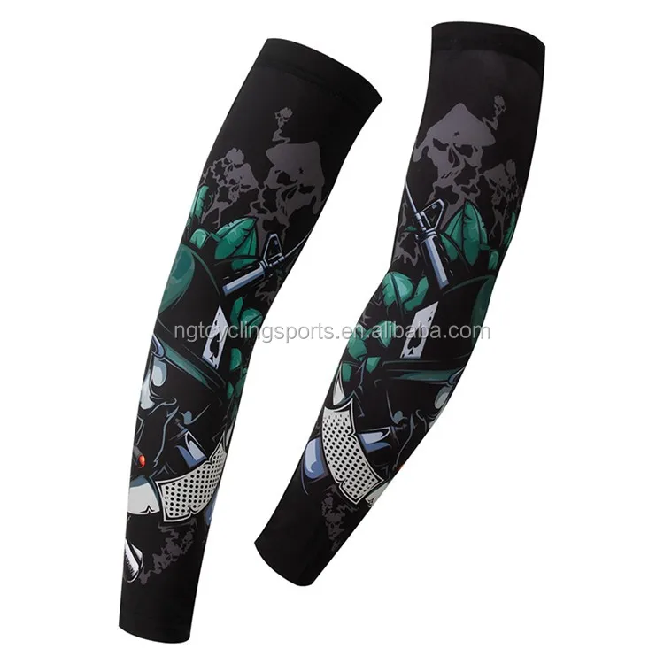 Cycling sports tattoo sleeves uv cool arm sleeves cycling running arm warmer sport elastic oversleeve arm warmers