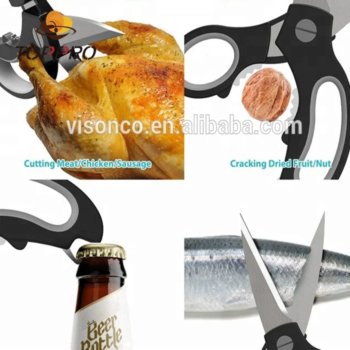 Multi-Purpose Stainless Steel Kitchen Scissors Heavy Duty Stainless Steel Shears