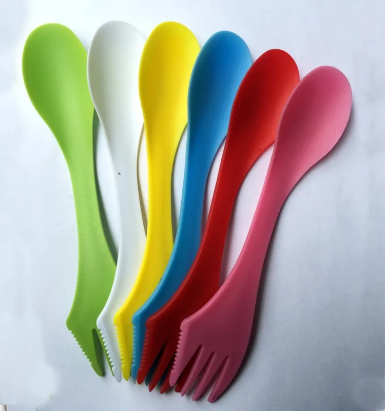 
Multifunctional High Quality Fashionable Travel Camping PP Three-sets Spoon Fork Knife Reusable Spork 
