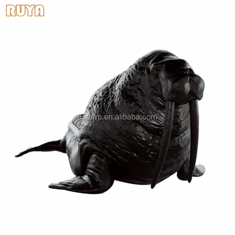 Fibreglass modern designer furniture advertising media photography props walrus chair black leather