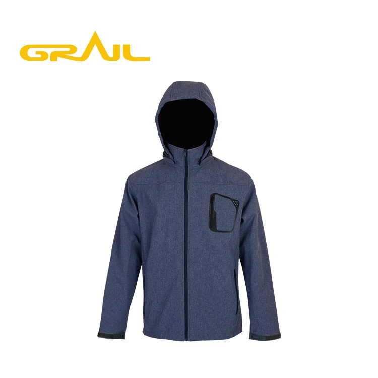 Made in China hooded summer outerwear custom logo wholesale softshell jacket men