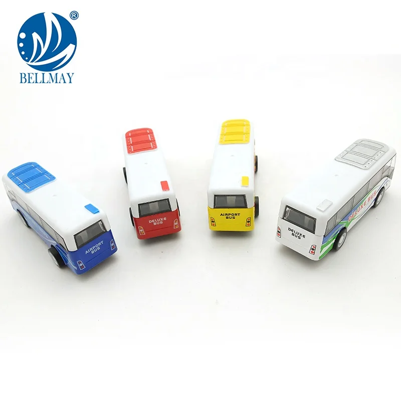 Bemay Toy 1:55 Alloy Toy Diecast Model Car Pull Back Diecast Scale Models Bus Toy With 4 Style