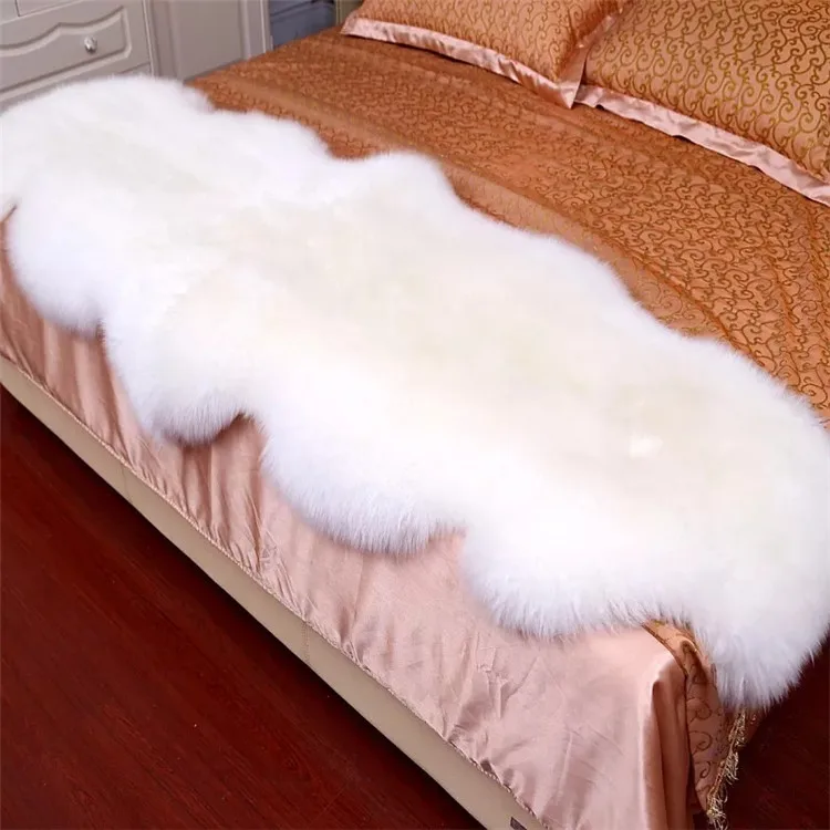 Amazon New arrival Factory Wholesale Fluffy Soft Home Decor Living Room Bedroom Long Hair Pile Goat 100% Real Sheep Fur Rugs