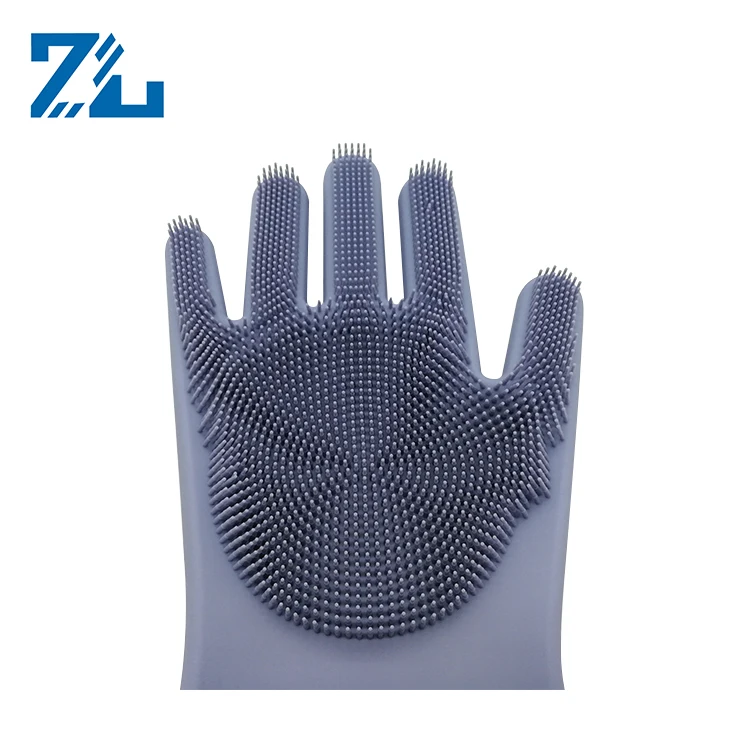 Reusable Silicone Dish Washing Sponge Scrubber Gloves Cleaning Glove Heat Resistant Glove Kitchen Tool for Kitchen