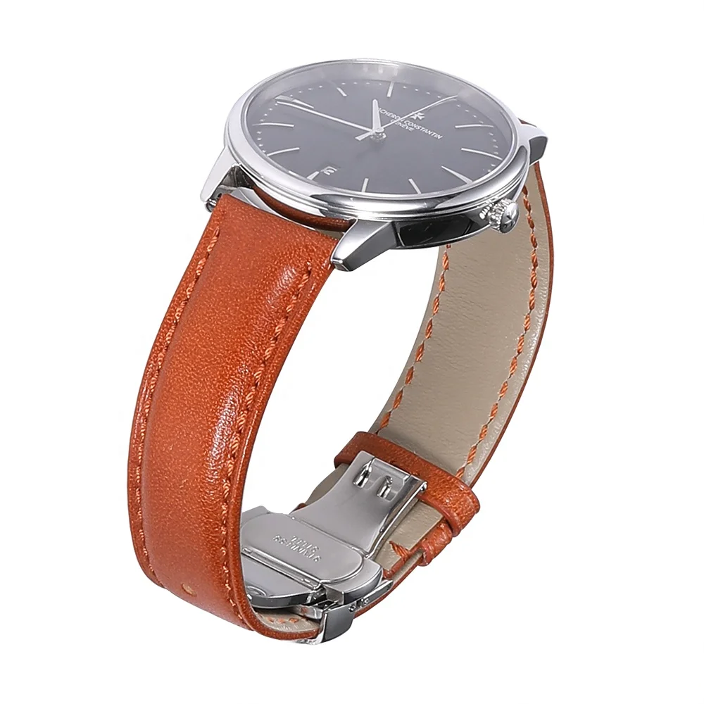 OEM 18 19 20 21 22 mm Wholesales Smart Watch Deployment Buckle Clasp Wristband Leather Watch Band Strap for Casio for Huawei GT