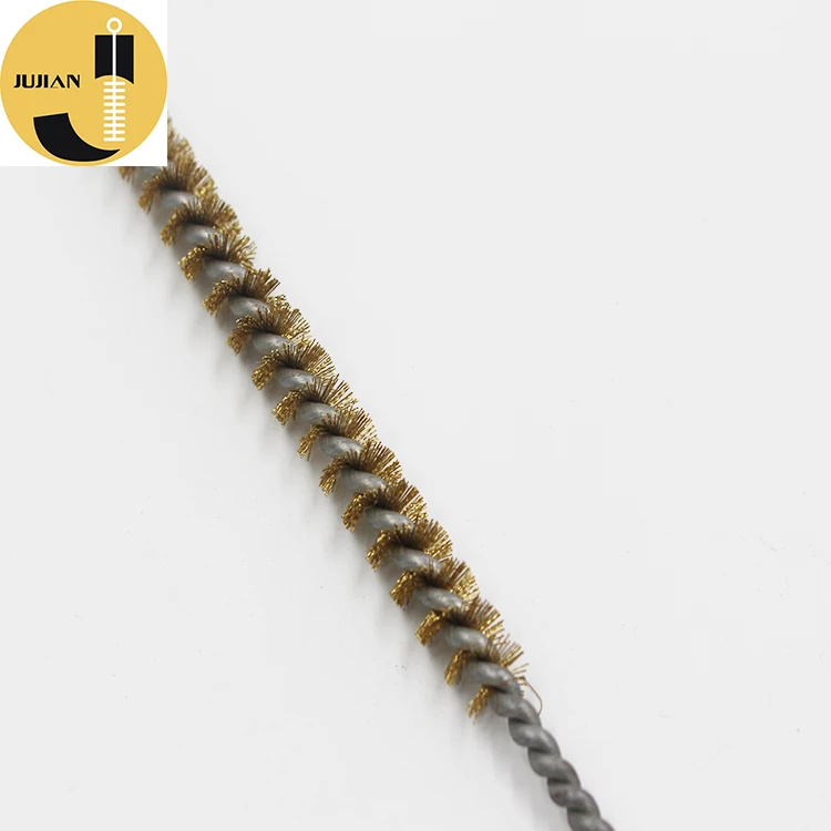 Conveyor Cleaning Roller Deflector Polishing Descaling Round Twisted Copper Brass Wire Brush