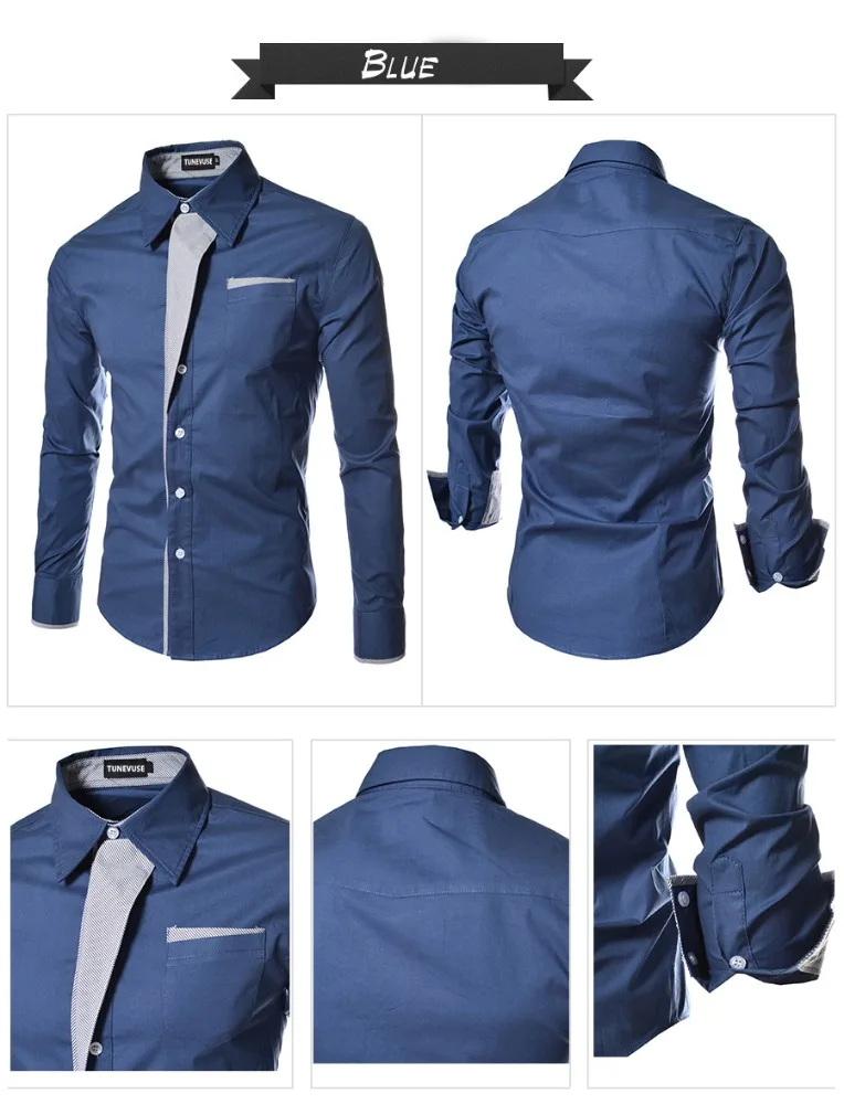 Slim Fit Mens Striped Shirts 2021 Long Sleeve Gray Male Striped Shirts Camisa Social Clothes Chemise Homme Camisas para hombre