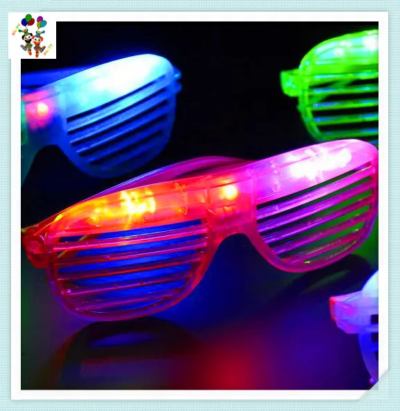 Cheap Plastic Shutter Shades Blinking Light Up Flashing Led Party Glasses HPC-3607