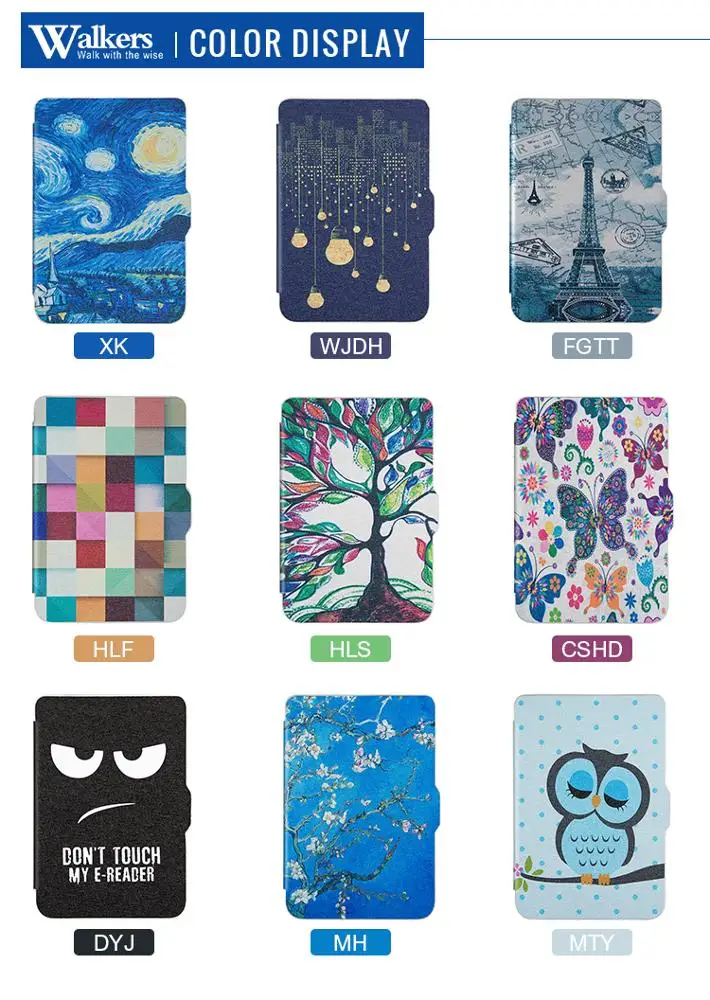 For pocketbook 616 E-ink Ebook protective case cover slim leather case premium felt with art pattern