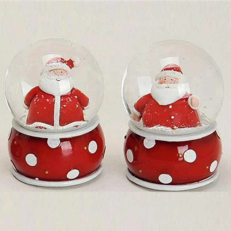 Wholesale mini Christmas resin elk snowman water snow globe with blowing snow