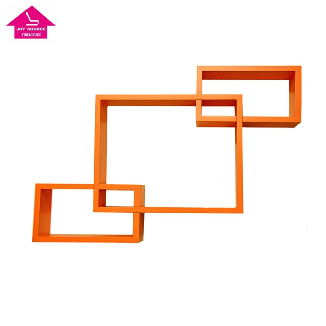 JS-BC007 Wood Wooden Floating Wall Cubes Cube Shelf