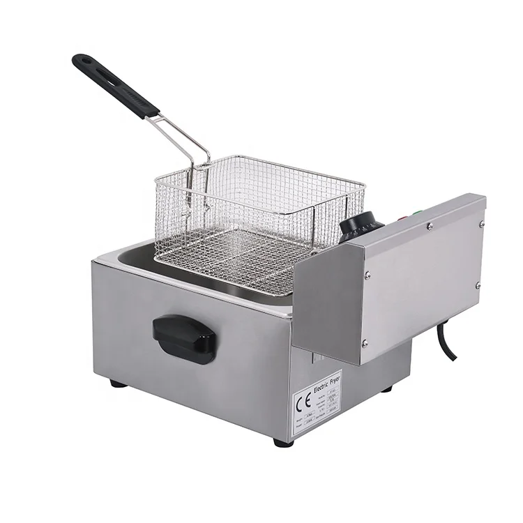 Smokeless deep fryer for potato twister deep fryer single basket gas deep fryer
