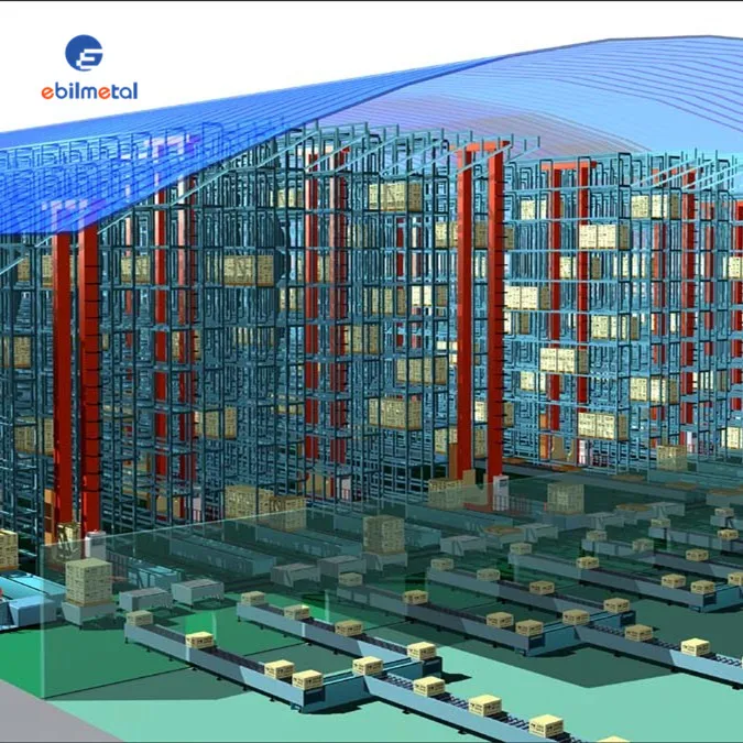 Warehouse Stacker Crane Automated Storage Retrieval Racking System