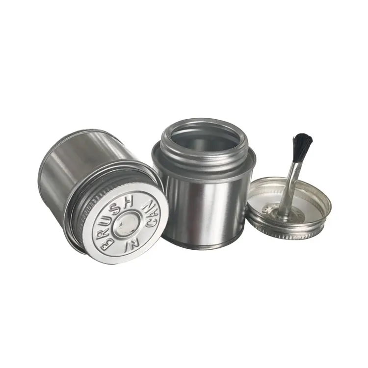 50ml 2 oz container glue tin cans,1/64gallon pvc solvent cement cans with applicator brush