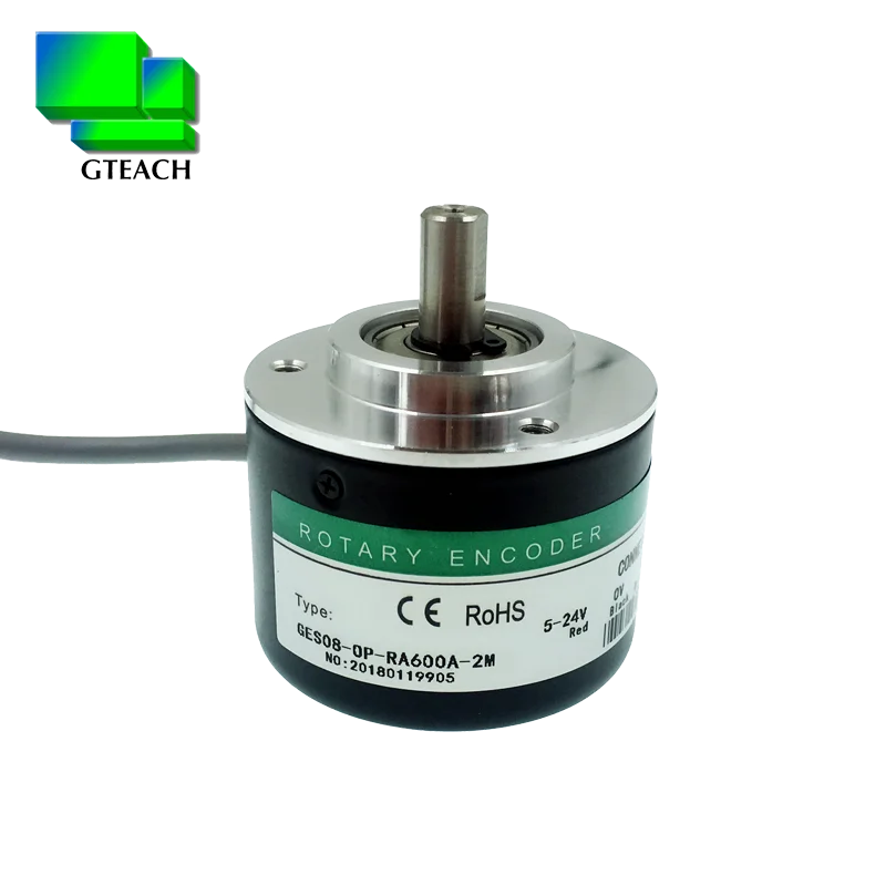 8mm Solid Shaft Optical incremental rotary encoder AB phase optical encoder 5-24VDC 600 pulses