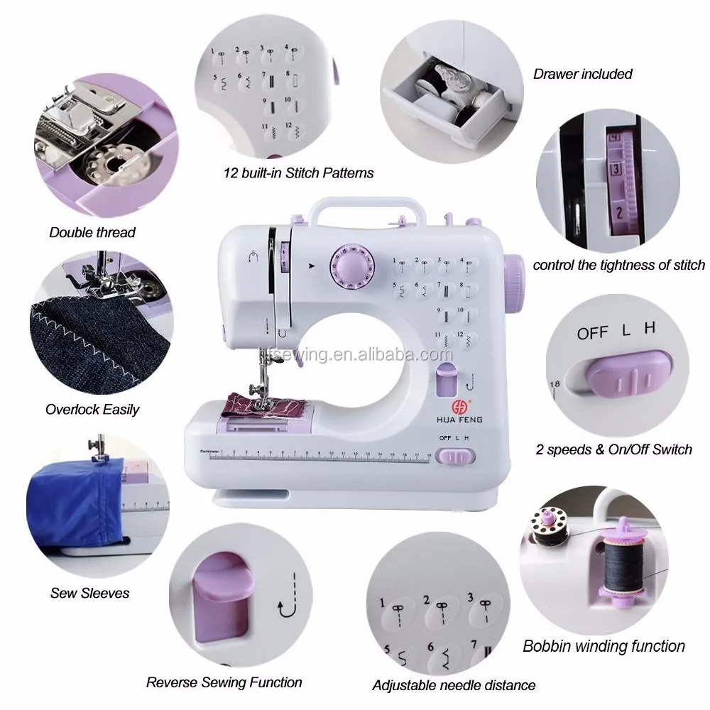 VOF FHSM505 Mini Stitching Button attaching Home use Sewing Machine Price multipurpose sewing machine and overlocker