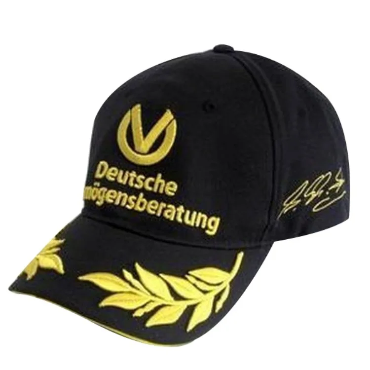 Custom Popular Fashion 100% Cotton 3D Embroidery F1 Hat  Sports Baseball Cap Racing cap