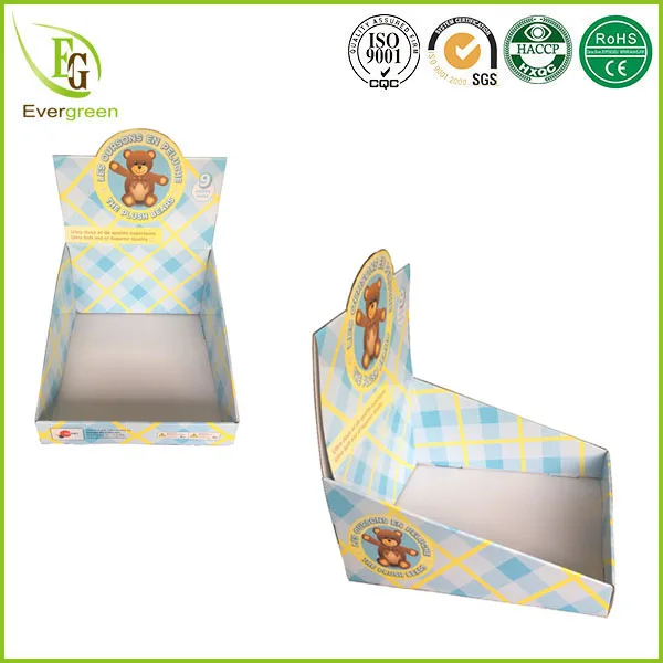 
paper material 4 color printing custom design cardboard counter top display boxes 