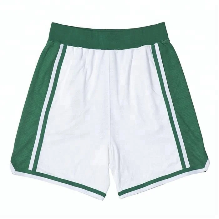 
casual 100%polyester striped trim blank basketball shorts with pockets 
