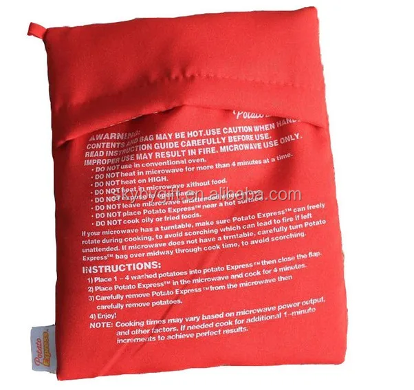
Dropshipping Kitchen Red Cooking Tool 4 Minutes Fast Reusable Washable Baked Cooker Pouch Microwave Potato Bag 