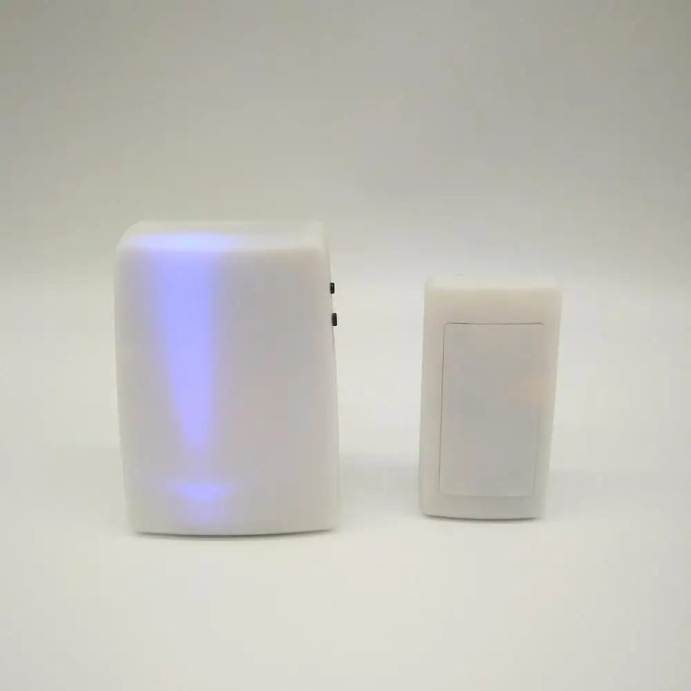 Беспроводной дверной звонок со светящимися приемник 30-50M расстояние дисстанции на батарейках дверной звонок идеальный блок для глухим людям